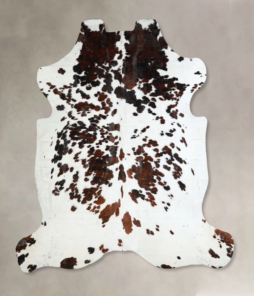 Tricolor XX-Large European Cowhide Rug 7'4"H x 7'4"W #A40806 by Hudson Hides