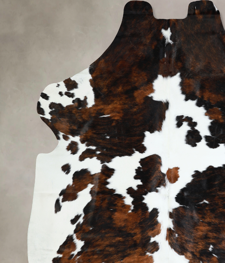 Tricolor X-Large European Cowhide Rug 7'5"H x 6'8"W #A40808 by Hudson Hides