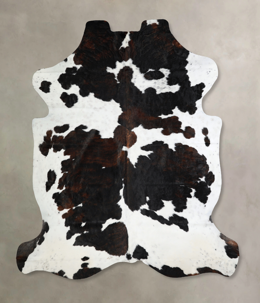 Tricolor X-Large European Cowhide Rug 7'6"H x 6'7"W #A40818 by Hudson Hides