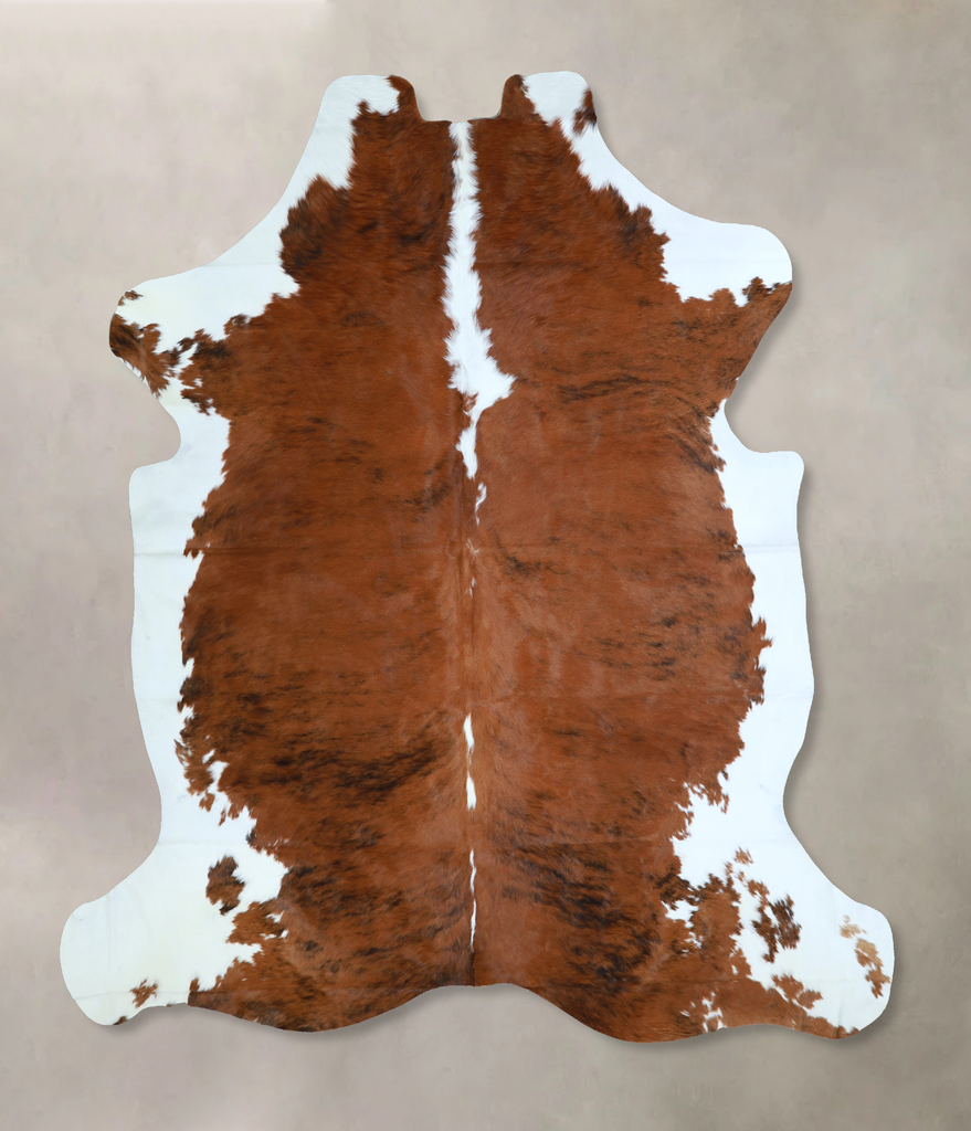 Tricolor X-Large European Cowhide Rug 7'3"H x 6'7"W #A40824 by Hudson Hides