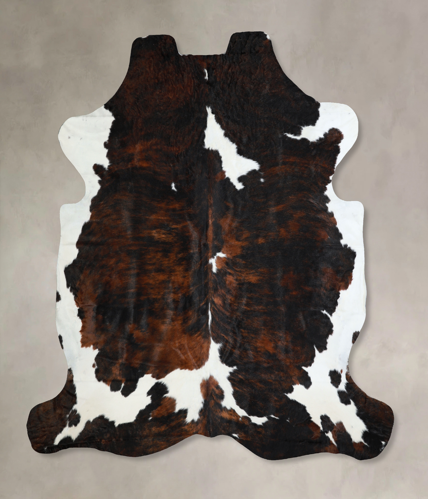 Tricolor X-Large European Cowhide Rug 7'2"H x 6'9"W #A40825 by Hudson Hides