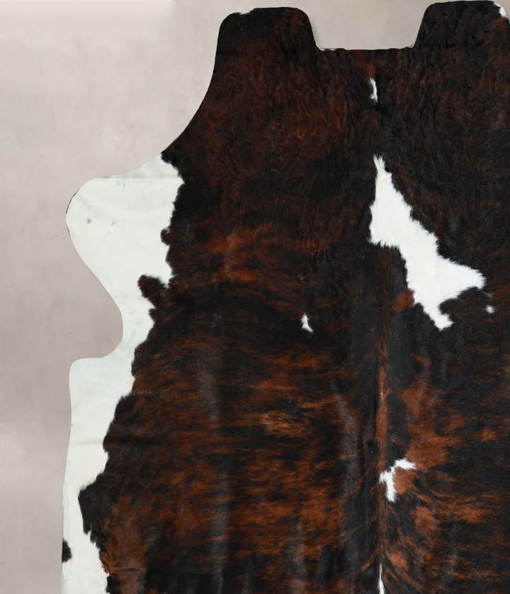 Tricolor X-Large European Cowhide Rug 7'2"H x 6'9"W #A40825 by Hudson Hides