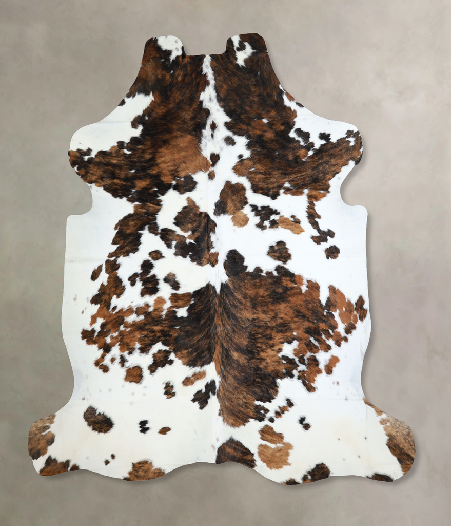 Tricolor X-Large European Cowhide Rug 7'2"H x 6'7"W #A40827 by Hudson Hides
