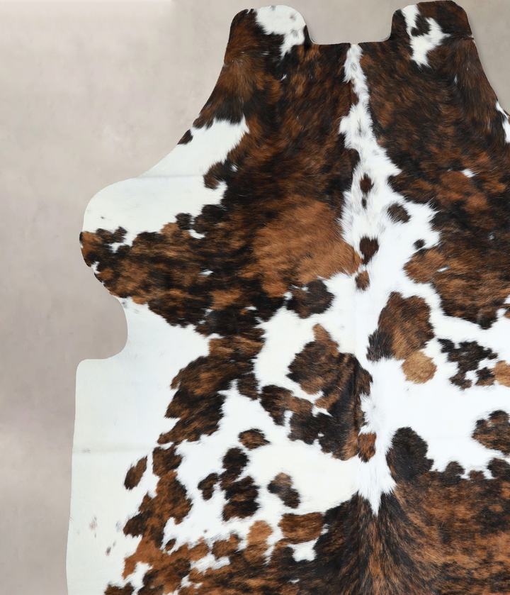 Tricolor X-Large European Cowhide Rug 7'2"H x 6'7"W #A40827 by Hudson Hides