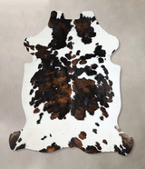 Tricolor X-Large European Cowhide Rug 6'11"H x 6'6"W #A40829 by Hudson Hides