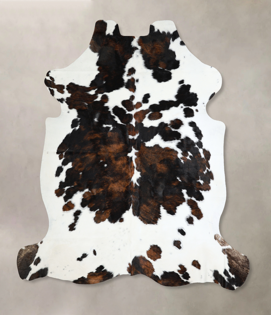 Tricolor X-Large European Cowhide Rug 6'11"H x 6'6"W #A40829 by Hudson Hides