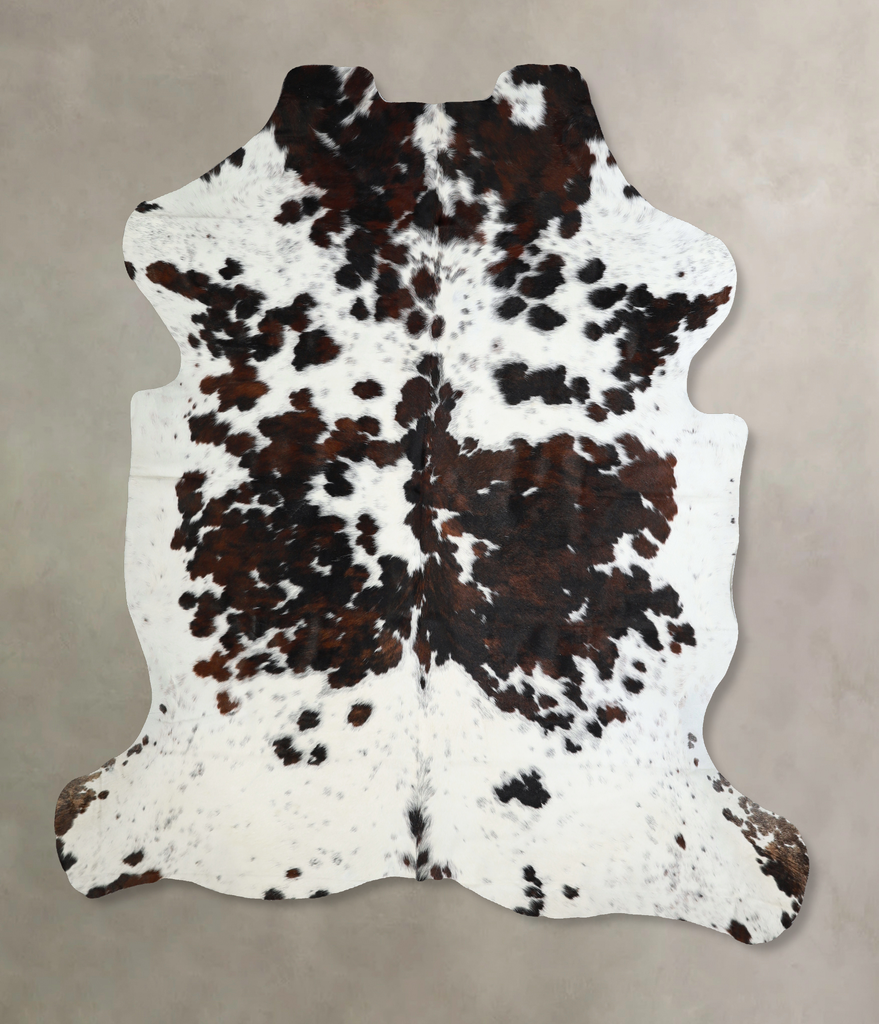 Tricolor X-Large European Cowhide Rug 7'3"H x 6'5"W #A40830 by Hudson Hides