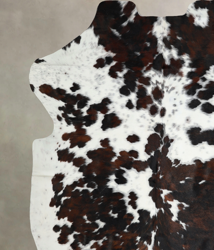 Tricolor X-Large European Cowhide Rug 7'3"H x 6'5"W #A40830 by Hudson Hides