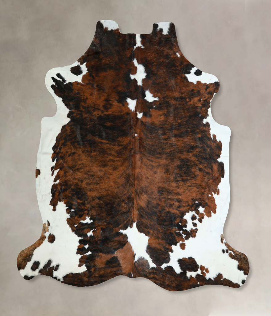 Tricolor X-Large European Cowhide Rug 7'2"H x 6'10"W #A40831 by Hudson Hides
