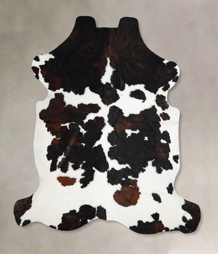 Tricolor X-Large European Cowhide Rug 6'11"H x 6'8"W #A40832 by Hudson Hides