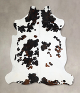 Tricolor X-Large European Cowhide Rug 6'10"H x 6'5"W #A40833 by Hudson Hides