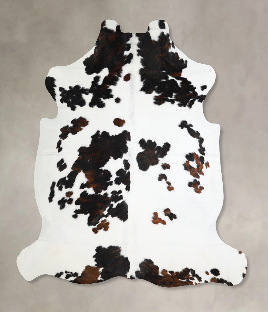Tricolor X-Large European Cowhide Rug 6'10"H x 6'5"W #A40833 by Hudson Hides