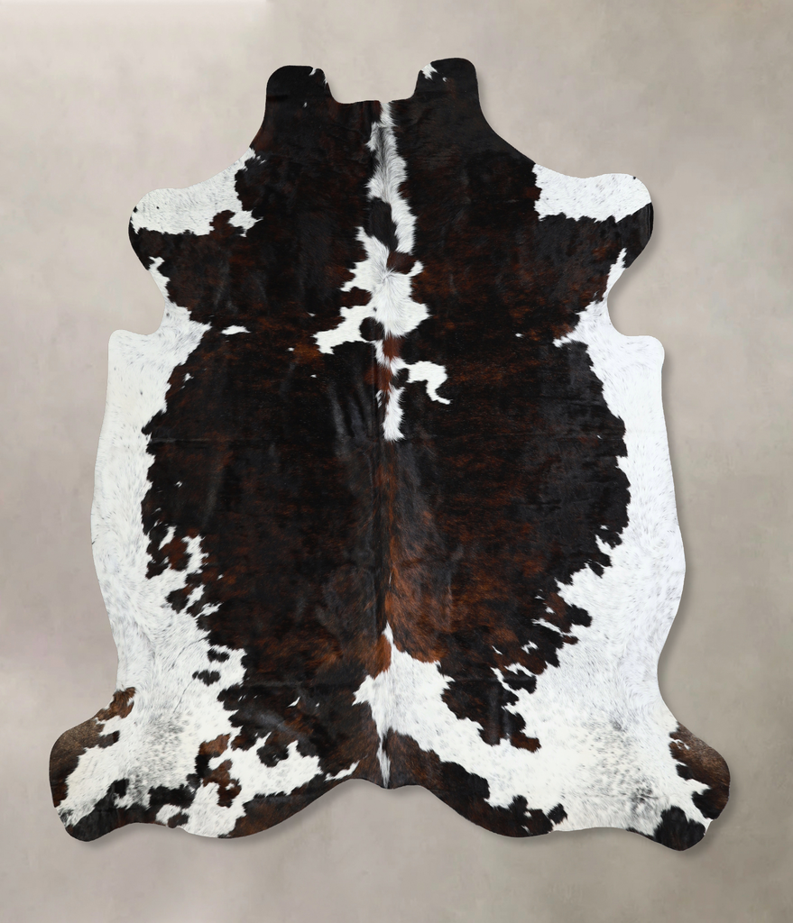 Tricolor X-Large European Cowhide Rug 7'2"H x 7'0"W #A40834 by Hudson Hides