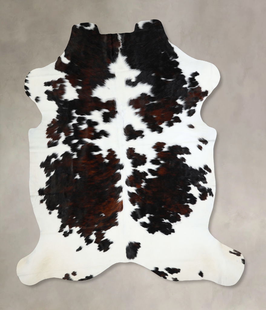 Tricolor X-Large European Cowhide Rug 7'3"H x 6'7"W #A40835 by Hudson Hides