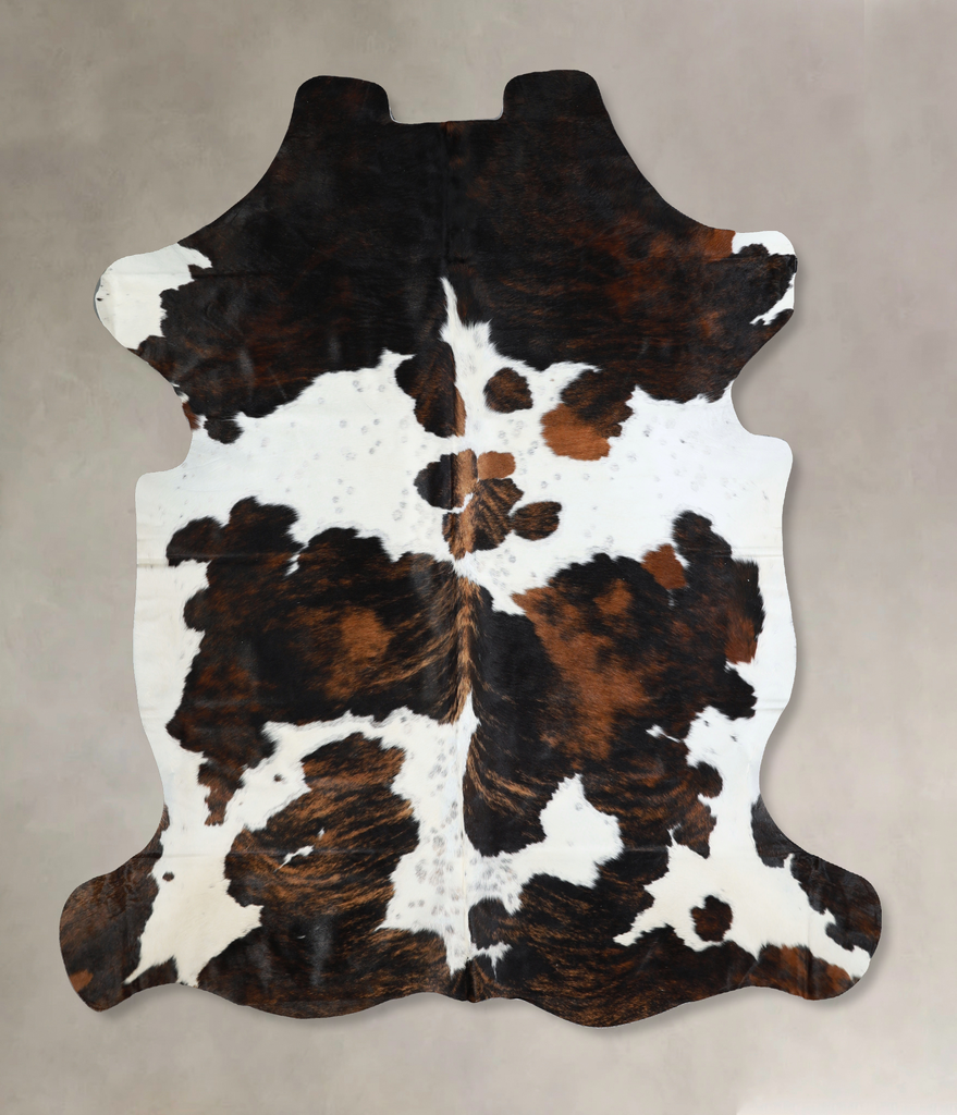 Tricolor X-Large European Cowhide Rug 7'2"H x 6'7"W #A40837 by Hudson Hides