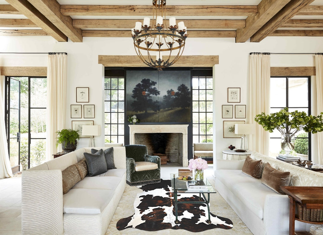Tricolor X-Large European Cowhide Rug 7'2"H x 6'7"W #A40837 by Hudson 