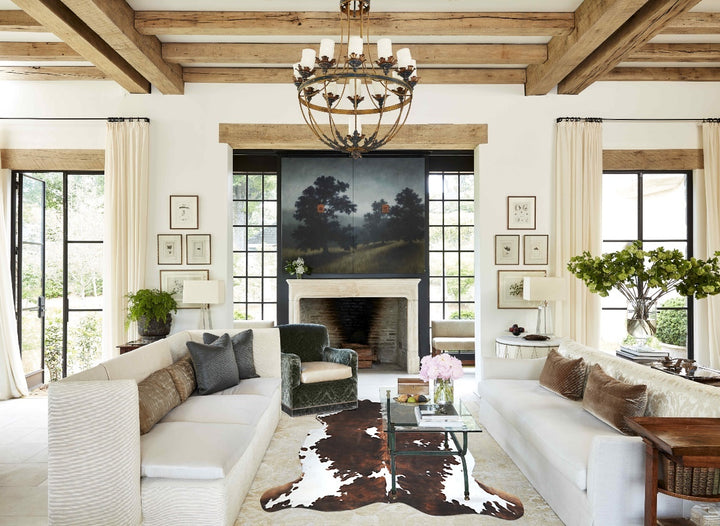 Tricolor X-Large European Cowhide Rug 7'4"H x 6'9"W #A40838 by Hudson Hides