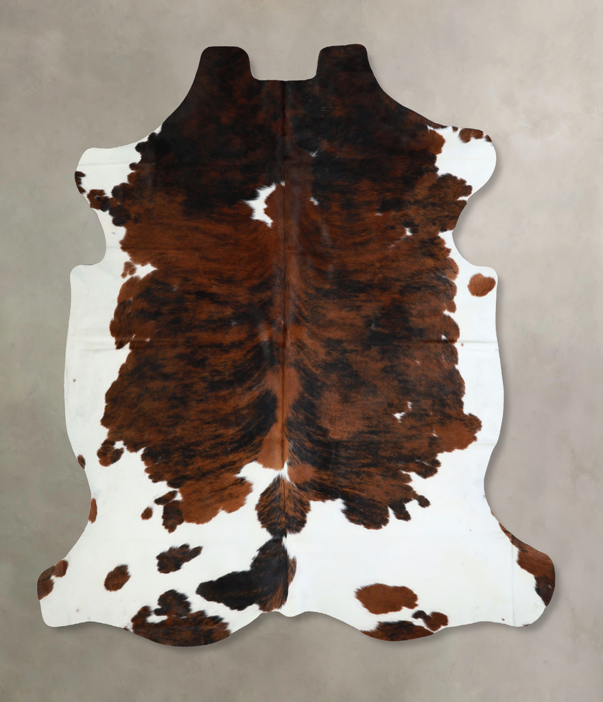 Tricolor X-Large European Cowhide Rug 6'10"H x 6'5"W #A40839 by Hudson Hides