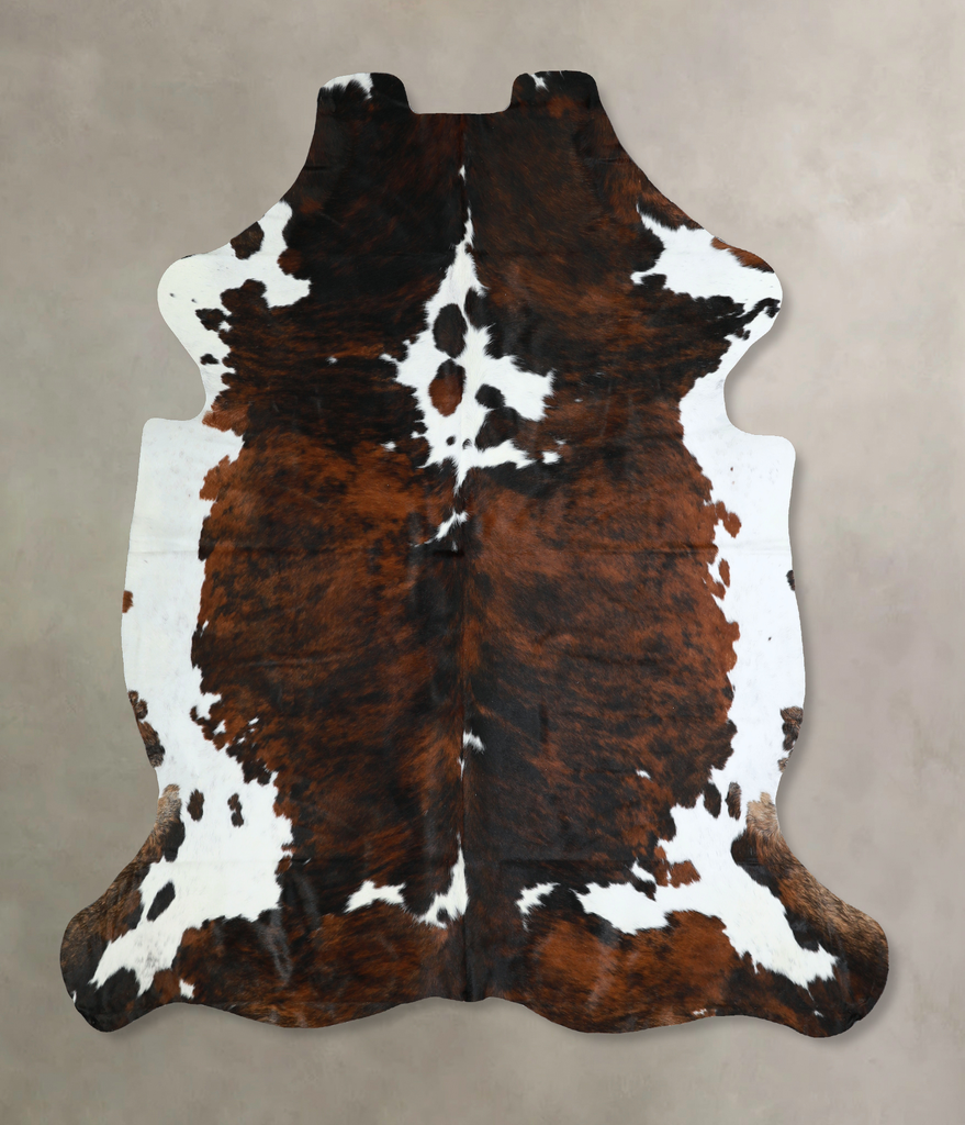 Tricolor X-Large European Cowhide Rug 7'1"H x 6'3"W #A40856 by Hudson Hides