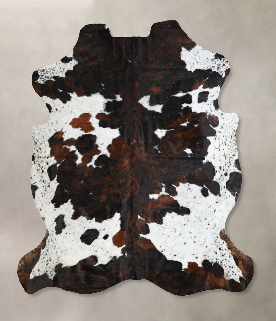 Tricolor X-Large European Cowhide Rug 6'9"H x 6'0"W #A40857 by Hudson Hides