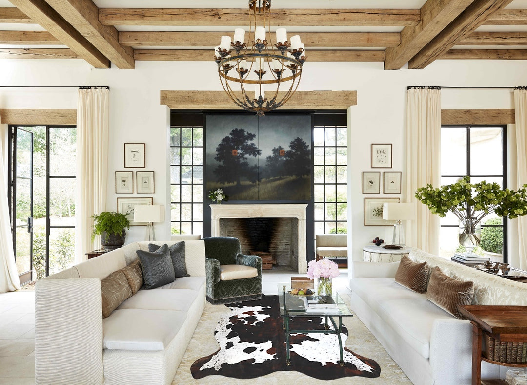 Tricolor X-Large European Cowhide Rug 6'9"H x 6'0"W #A40857 by Hudson 