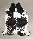 Tricolor X-Large European Cowhide Rug 7'1"H x 6'8"W #A40858 by Hudson Hides