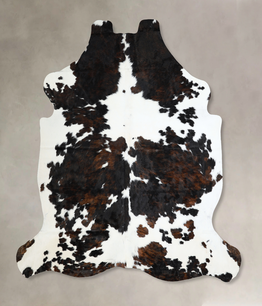 Tricolor X-Large European Cowhide Rug 7'1"H x 6'8"W #A40858 by Hudson Hides