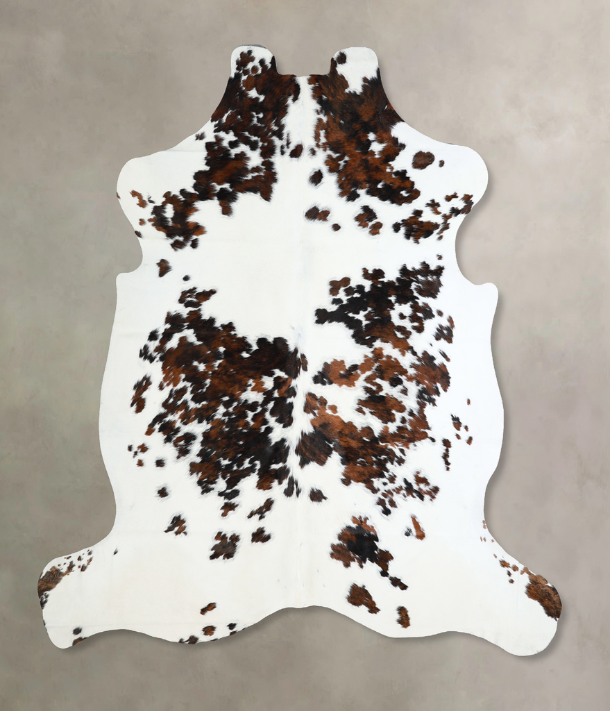 Tricolor X-Large European Cowhide Rug 7'0"H x 6'10"W #A40859 by Hudson Hides