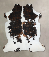 Tricolor X-Large European Cowhide Rug 7'0"H x 6'9"W #A40860 by Hudson Hides