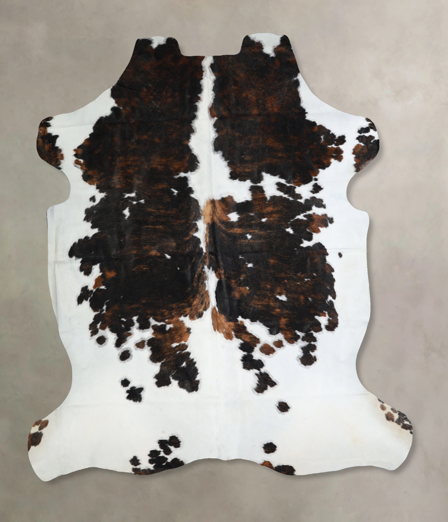 Tricolor X-Large European Cowhide Rug 7'0"H x 6'9"W #A40860 by Hudson Hides