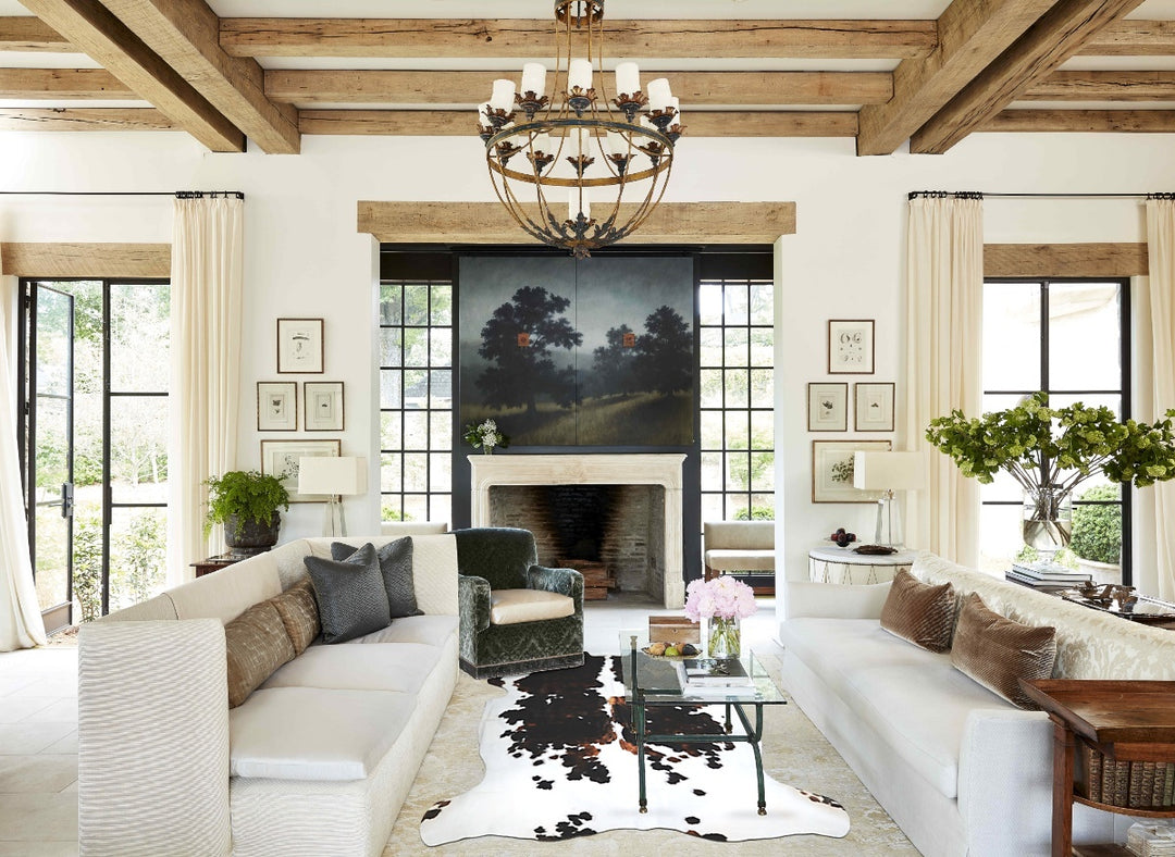 Tricolor X-Large European Cowhide Rug 7'0"H x 6'9"W #A40860 by Hudson 