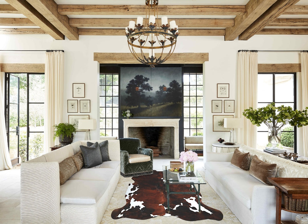 Tricolor X-Large European Cowhide Rug 6'8"H x 6'2"W #A40861 by Hudson 