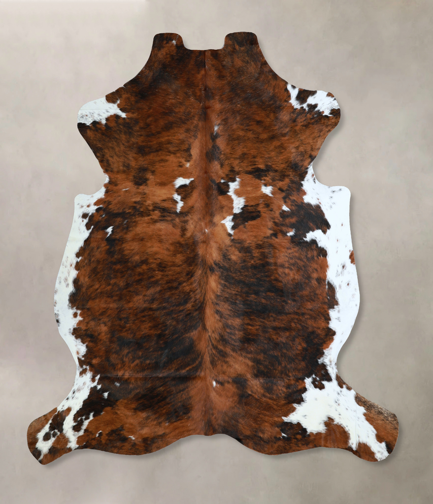 Tricolor X-Large European Cowhide Rug 6'11"H x 6'6"W #A40862 by Hudson Hides