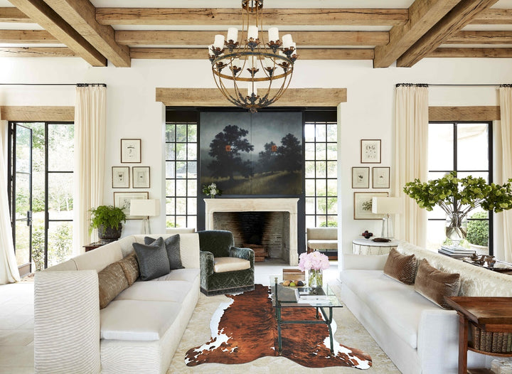 Tricolor X-Large European Cowhide Rug 6'11"H x 6'8"W #A40865 by Hudson Hides