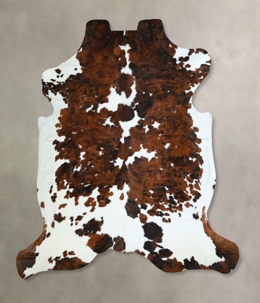 Tricolor X-Large European Cowhide Rug 6'11"H x 7'1"W #A40866 by Hudson Hides