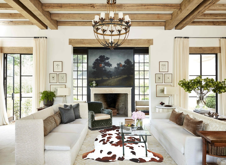 Tricolor X-Large European Cowhide Rug 6'7"H x 6'4"W #A40869 by Hudson Hides