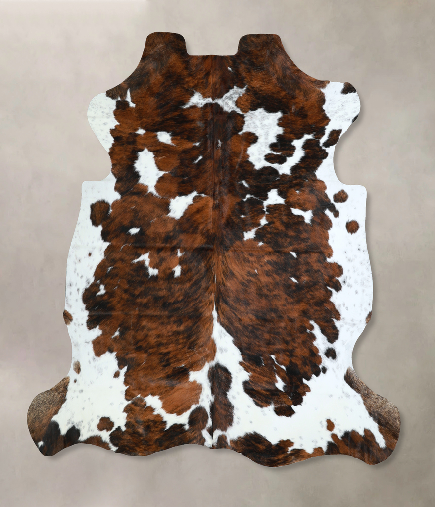 Tricolor X-Large European Cowhide Rug 6'8"H x 6'8"W #A40870 by Hudson Hides