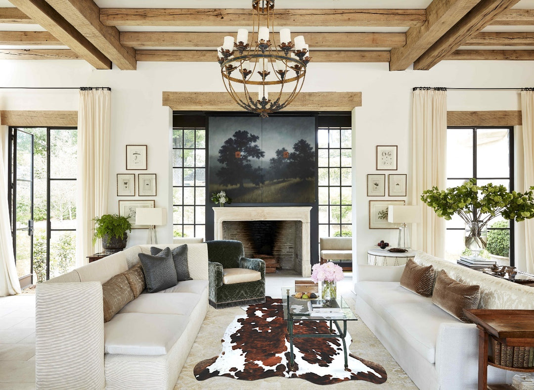 Tricolor X-Large European Cowhide Rug 6'8"H x 6'8"W #A40870 by Hudson 
