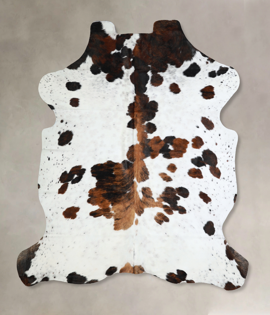 Tricolor X-Large European Cowhide Rug 7'0"H x 6'1"W #A40878 by Hudson Hides