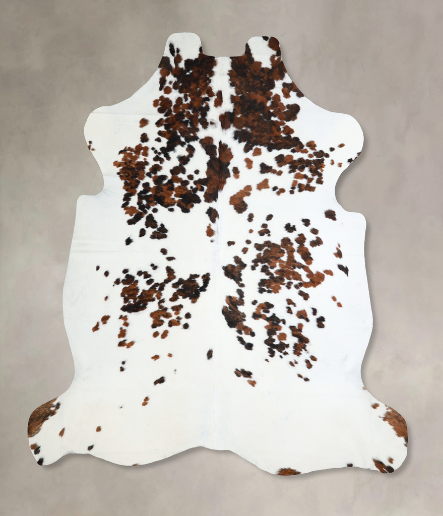 Tricolor XX-Large European Cowhide Rug 7'2"H x 7'1"W #A40879 by Hudson Hides