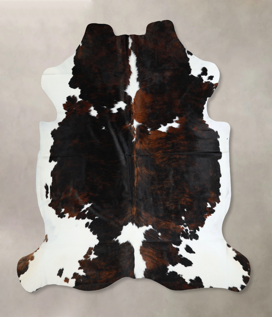 Tricolor X-Large European Cowhide Rug 6'11"H x 6'9"W #A40883 by Hudson Hides