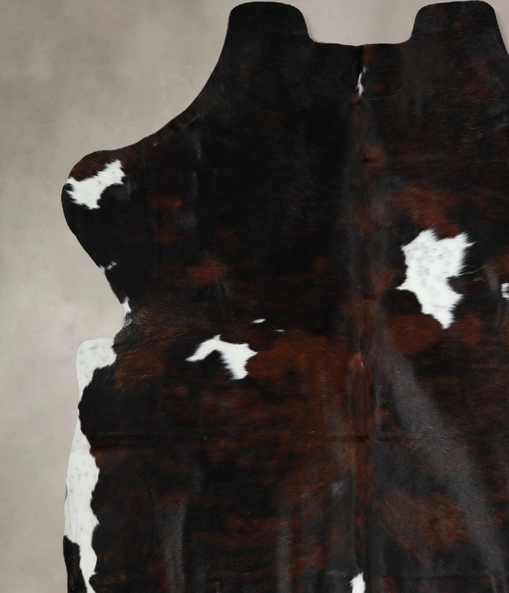 Tricolor X-Large European Cowhide Rug 7'1"H x 6'9"W #A40885 by Hudson Hides