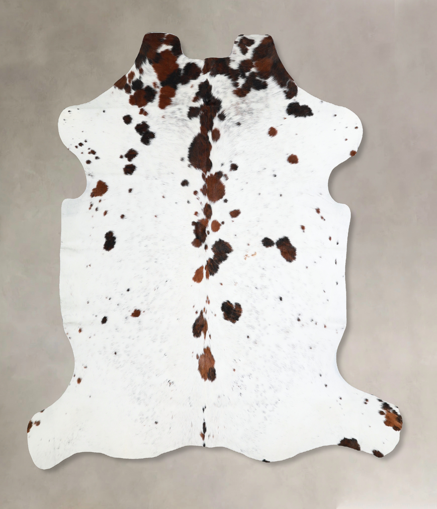 Tricolor Large European Cowhide Rug 5'11"H x 5'10"W #A40887 by Hudson Hides