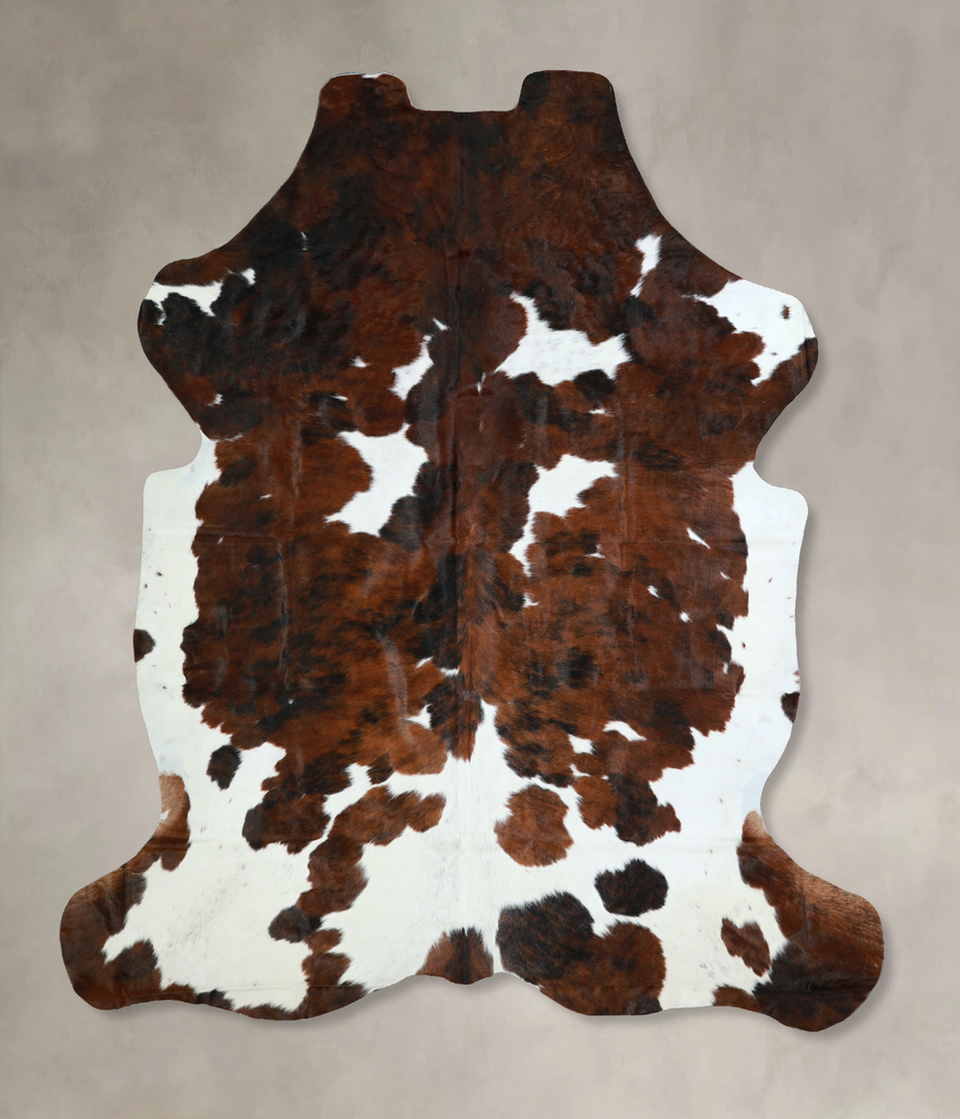 Tricolor X-Large European Cowhide Rug 7'0"H x 6'5"W #A40891 by Hudson Hides