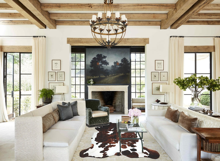 Tricolor X-Large European Cowhide Rug 7'0"H x 6'5"W #A40891 by Hudson Hides