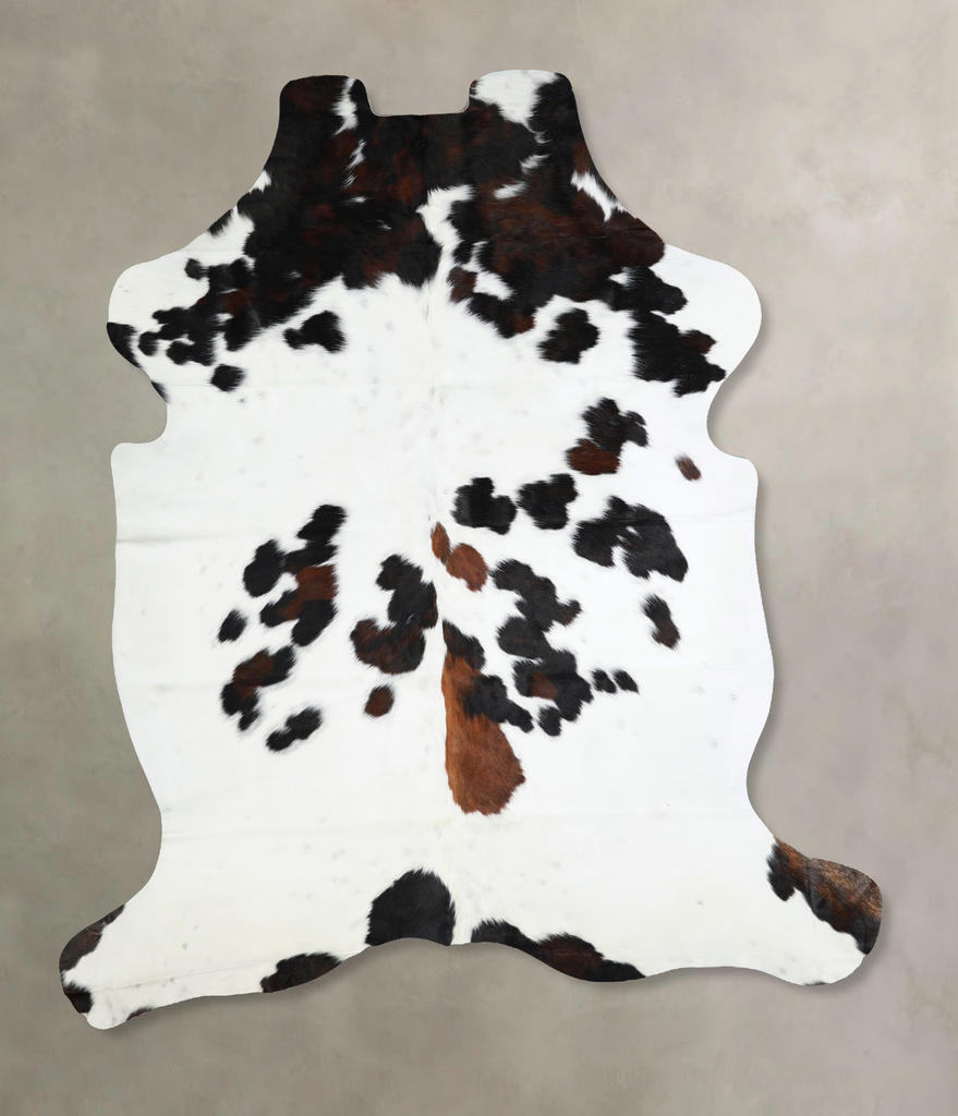 Tricolor X-Large European Cowhide Rug 7'4"H x 6'1"W #A40892 by Hudson Hides