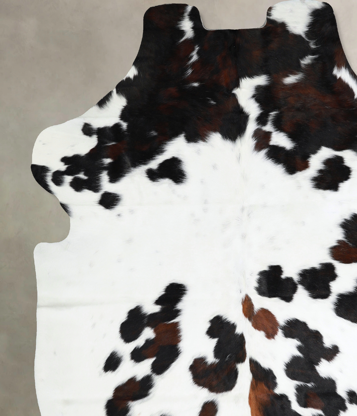 Tricolor X-Large European Cowhide Rug 7'4"H x 6'1"W #A40892 by Hudson Hides
