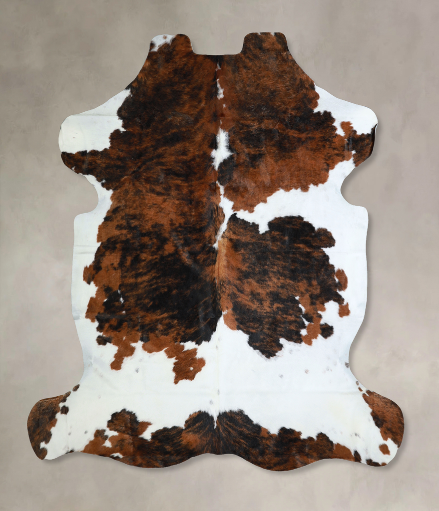 Tricolor X-Large European Cowhide Rug 7'0"H x 6'8"W #A40895 by Hudson Hides