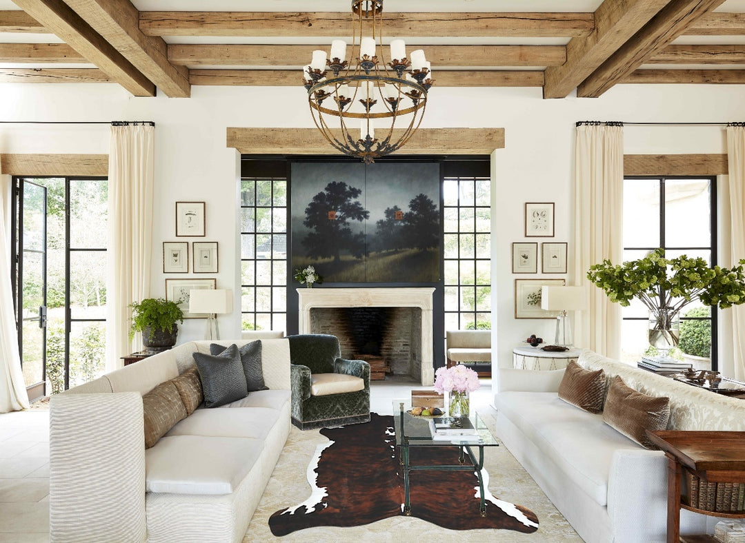 Tricolor X-Large European Cowhide Rug 6'11"H x 6'0"W #A40902 by Hudson