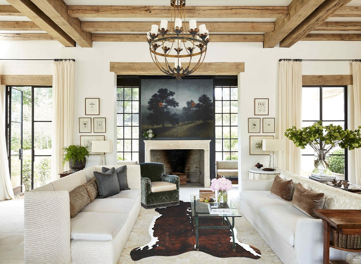 Tricolor X-Large European Cowhide Rug 6'11"H x 6'0"W #A40902 by Hudson Hides
